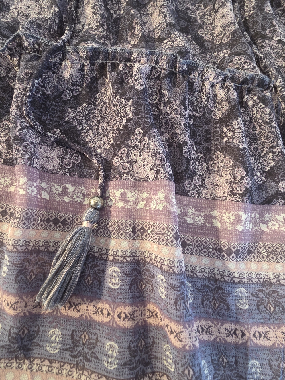 Knox Rose Boho Purple Paisley Print Tunic. Size XL - Picture 6 of 8